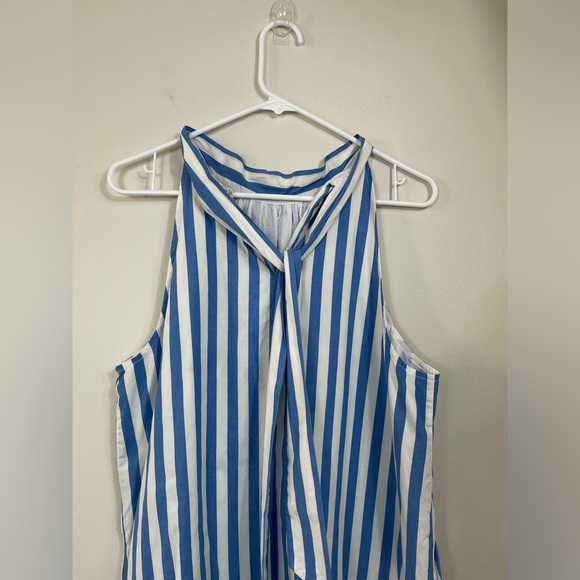 J.Crew Blue and White Striped Cotton Work Summer SunDress Dress Size 12 - Picture 8 of 15